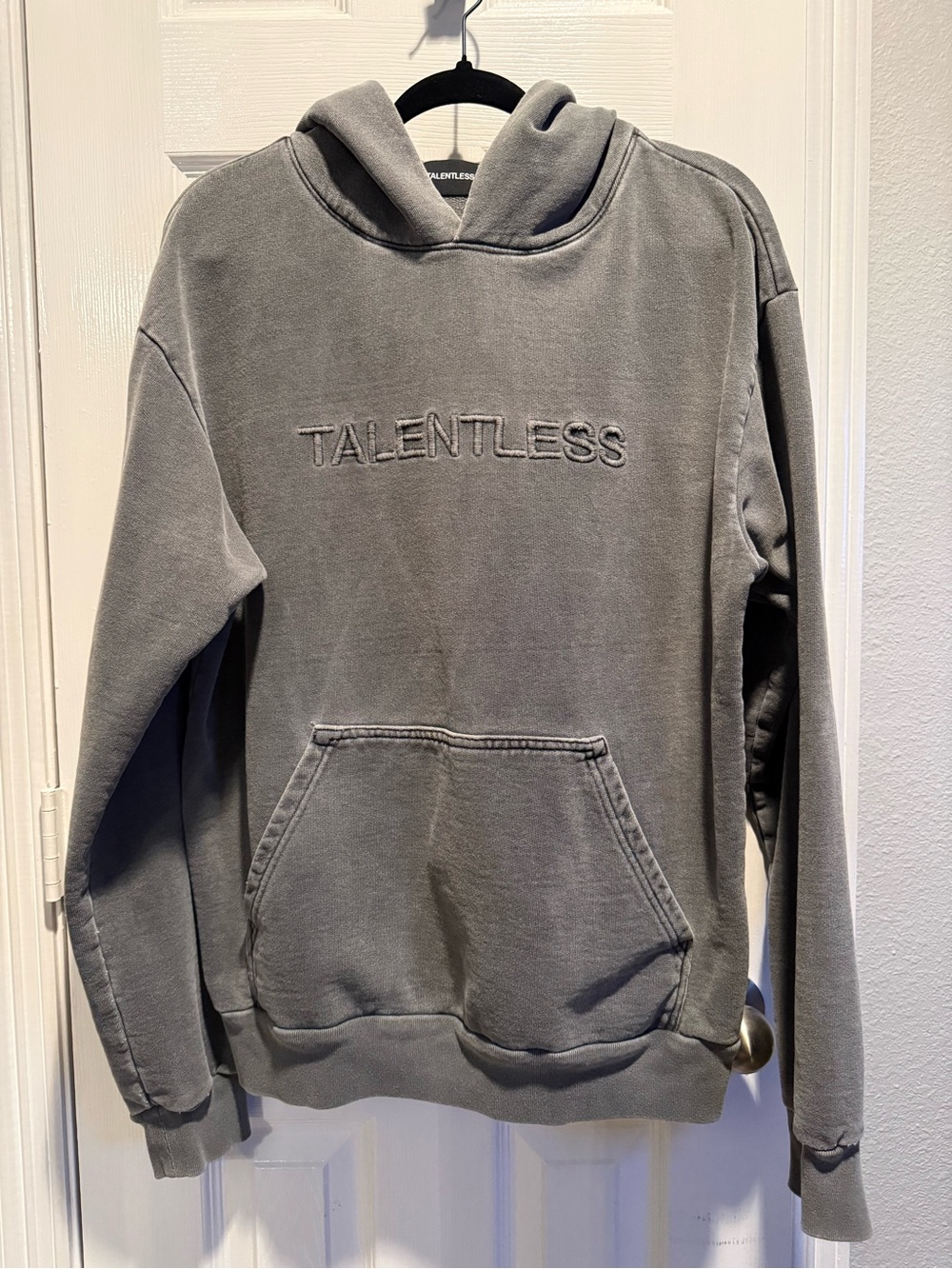 Talentless Heavyweight Embroidered Hoodie Gray | Size Medium